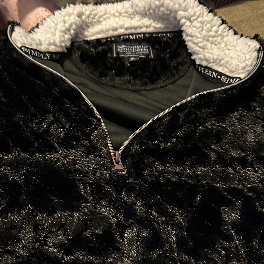 Simply Southern Black Sherpa Pullover